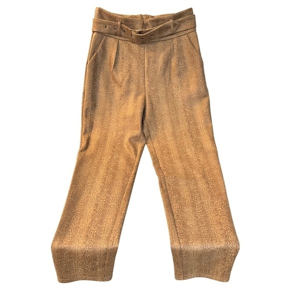 NWT Lilly’s Kloset Snakeskin Print Trousers Pants Slacks in Tan/Camel Size Large - Picture 5 of 12